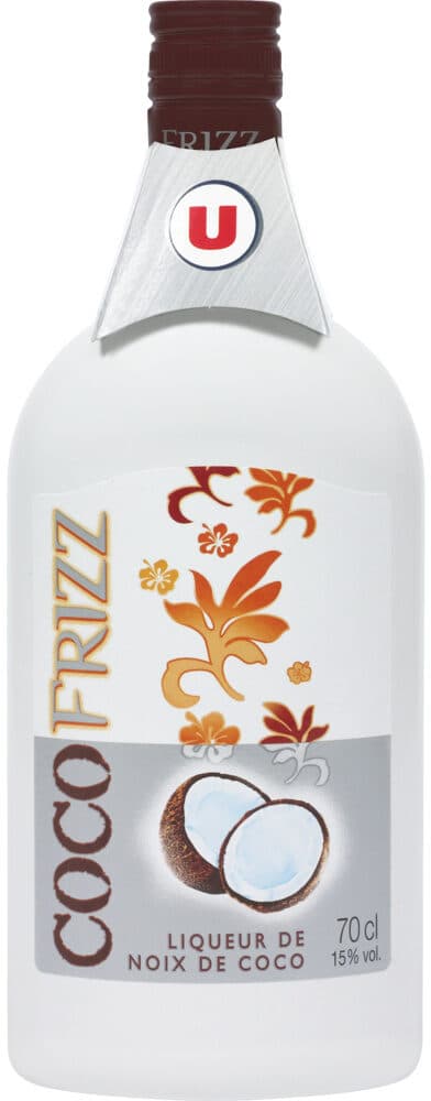 U Liqueur Frizz saveur coco, 15°, bouteille de 70cl packshot