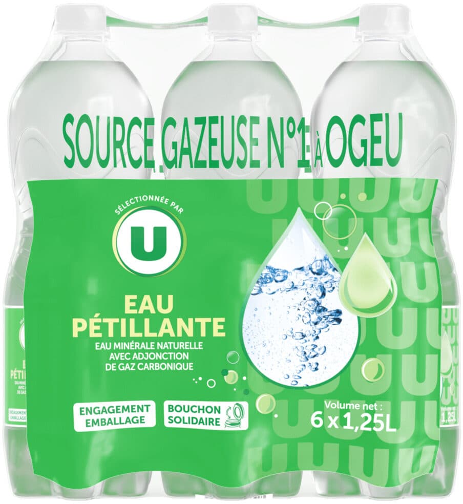 U Eau minérale naturelle gazeuse 6x1,25l packshot