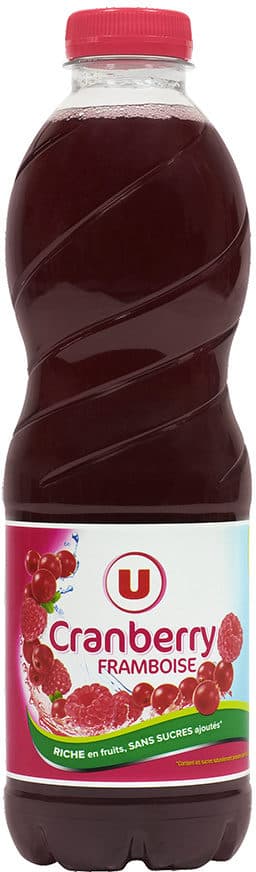 U Boisson cranberry framboise sans sucres ajoutés packshot
