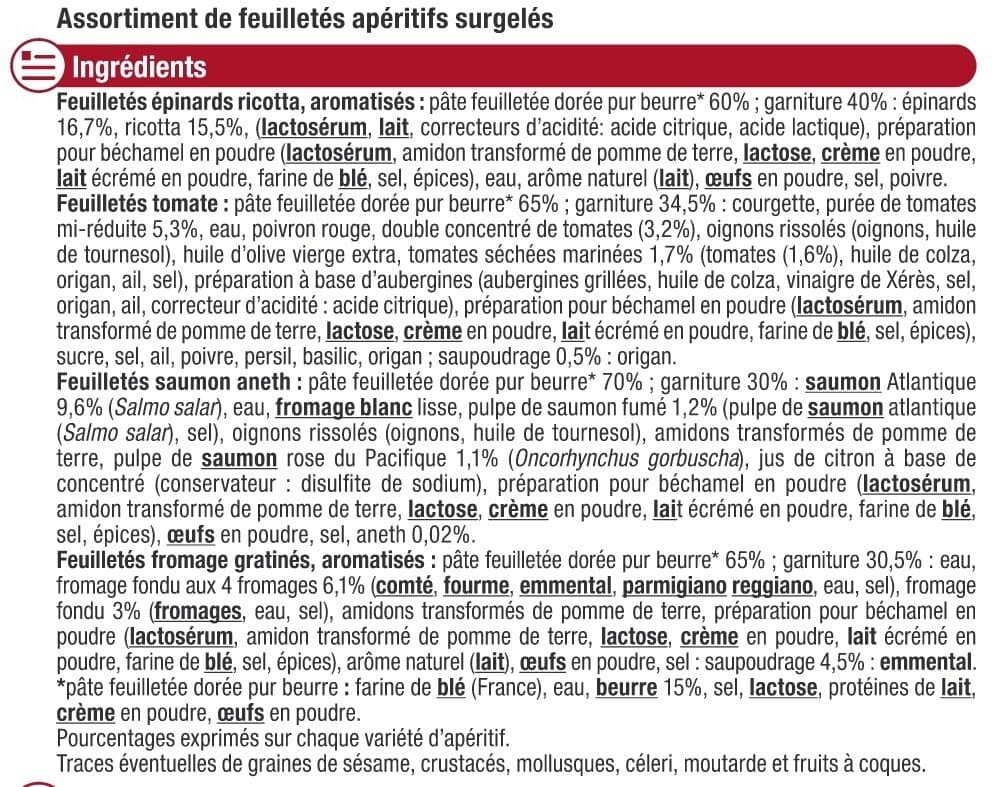U Feuilletés apéritif x32 - 376g packshot