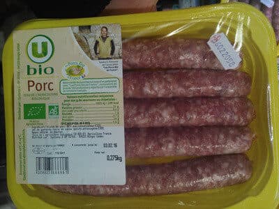 U Chipolata bio, France, 5 pièces, barquette, 275g packshot