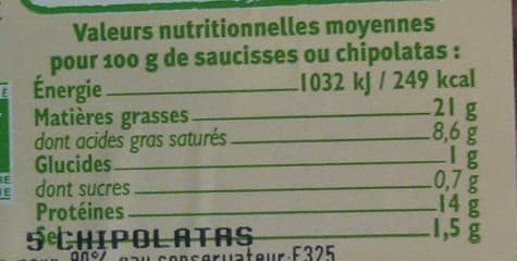 U Chipolata bio, France, 5 pièces, barquette, 275g packshot