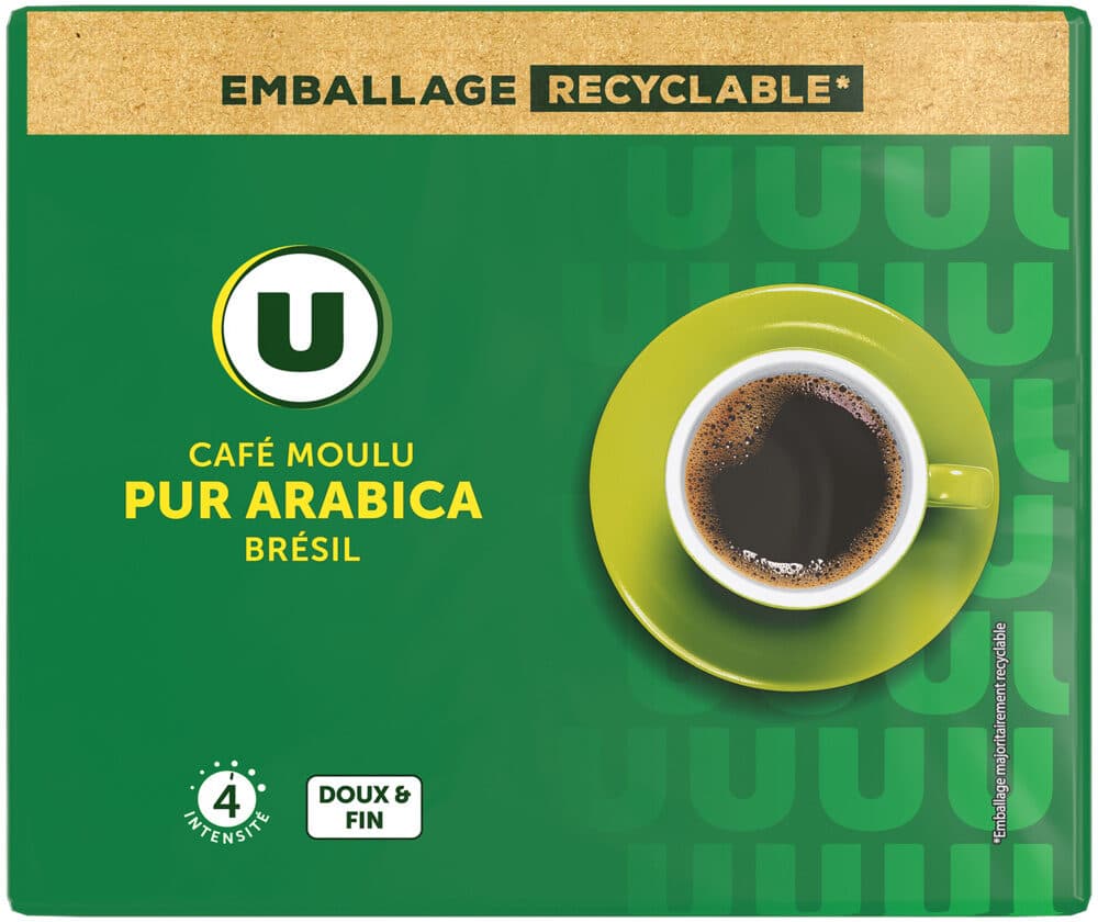 U Café moulu arabica Brésil bipack N°4 - 500g packshot