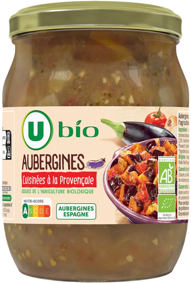 U Aubergines cuisinées à la provençale - Bocal 520g packshot