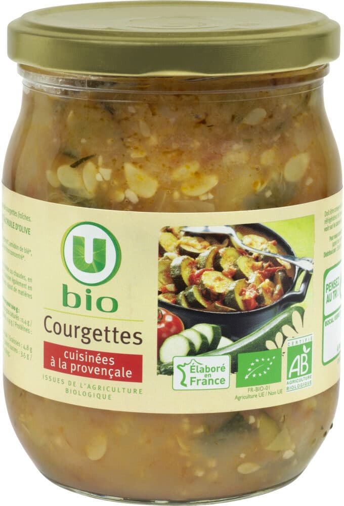 U Courgettes cuisinées à la provençale - Bocal 520g packshot