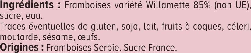 U Coulis de framboise 8 à 10 parts, 450g packshot
