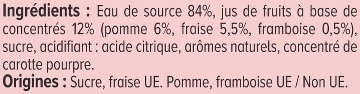 U Boisson aux jus à base de concentrés aromatisée fraise framboise 2L packshot