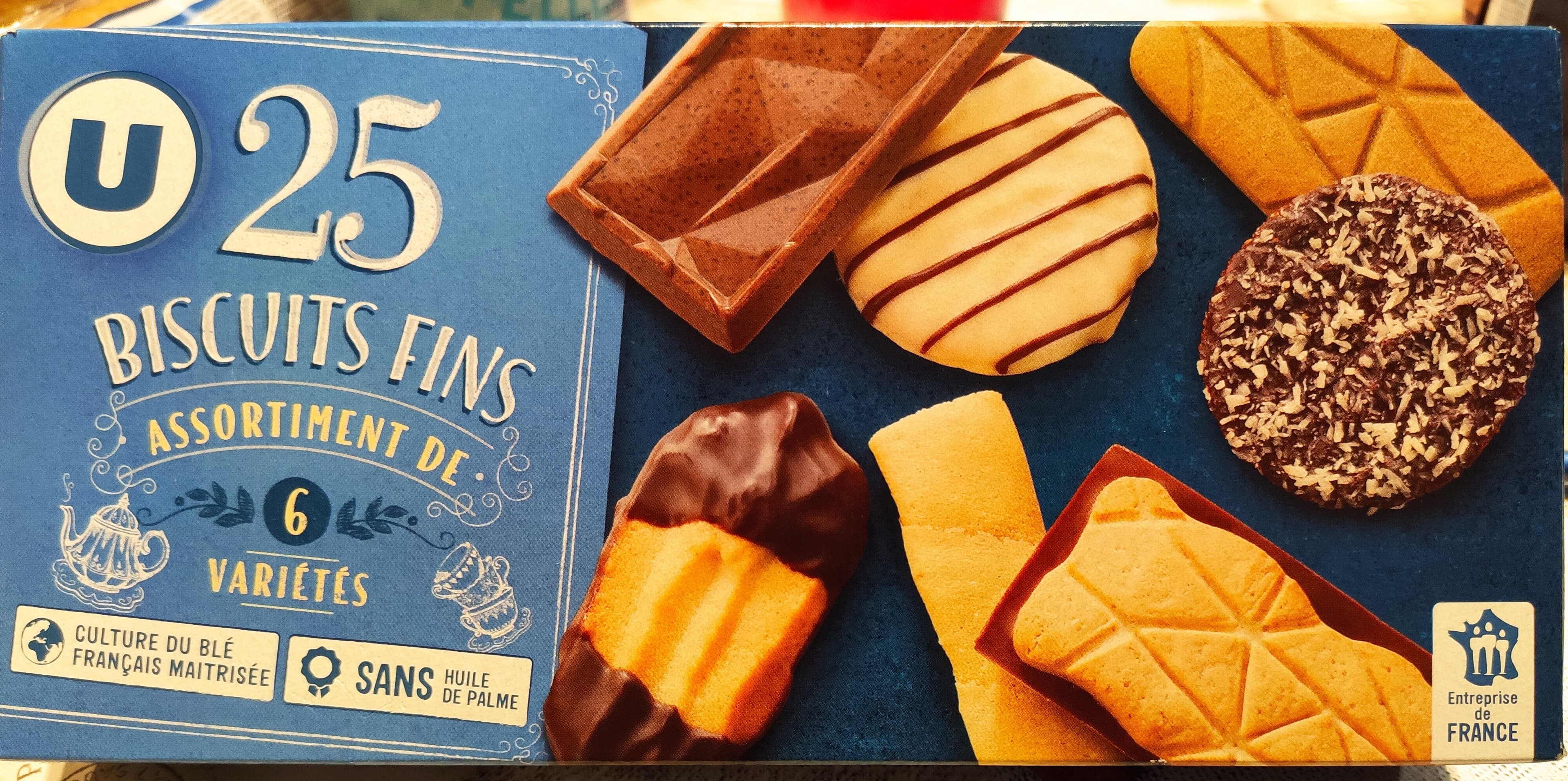 U Assortiment de biscuits 6 variétés 25 biscuits, 200g packshot