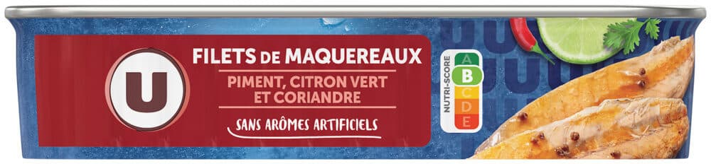 U Filets de maquereaux au piment, citron vert et coriandre 169g packshot