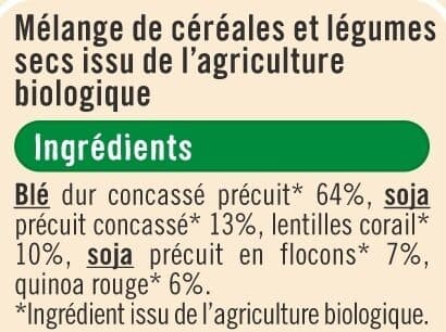 U Mélange de céréales et légumes secs étui de 500g packshot