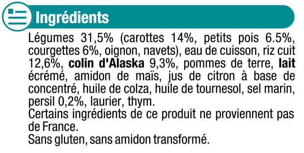 U Assiette fondue de légumes et colin d'Alaska packshot