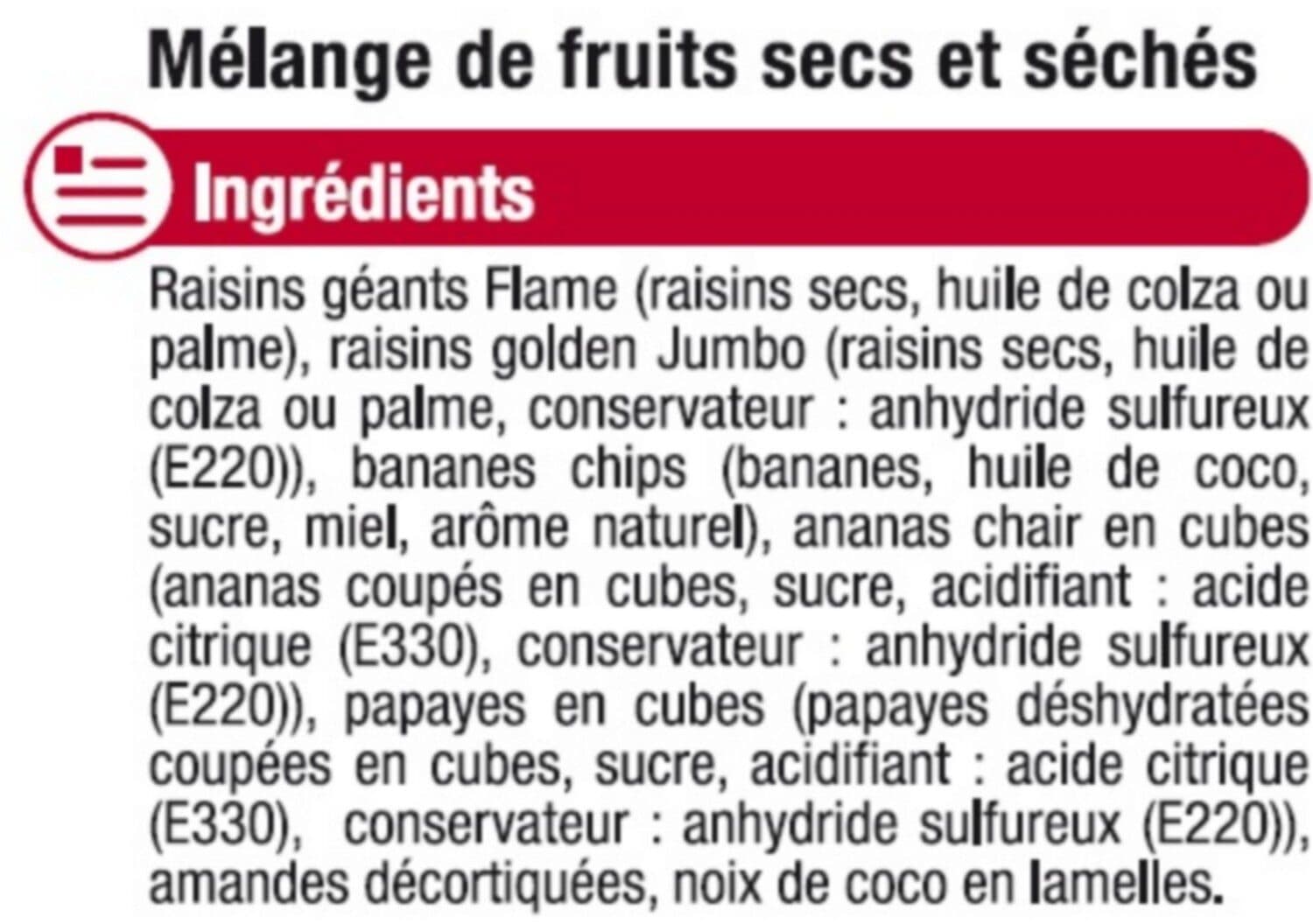 U Mélange de fruits secs Cocktail Tropical - Sachet 500g packshot