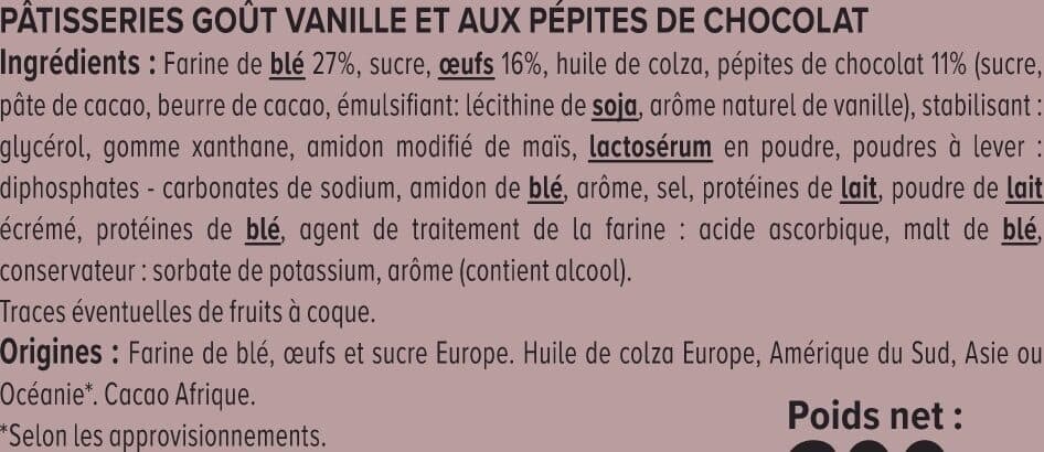 U Muffins au goût vanille et aux pépites chocolat, x4 300g packshot