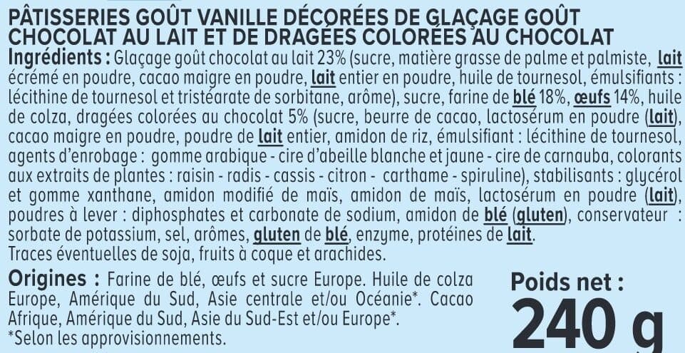 U Cupcakes vanille nappé goût chocolat paquet de 240g packshot
