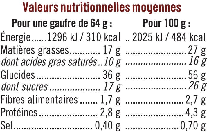 U Gaufres liégeoises nappage goût chocolat 320g packshot
