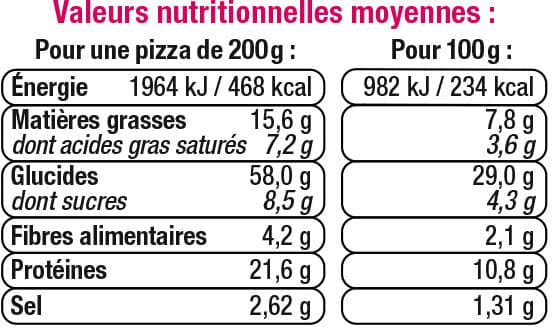 U Pizza au jambon emmental et mozzarella 200g packshot