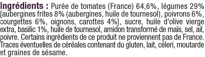U Sauce cuisinée aux légumes pot de 200g packshot