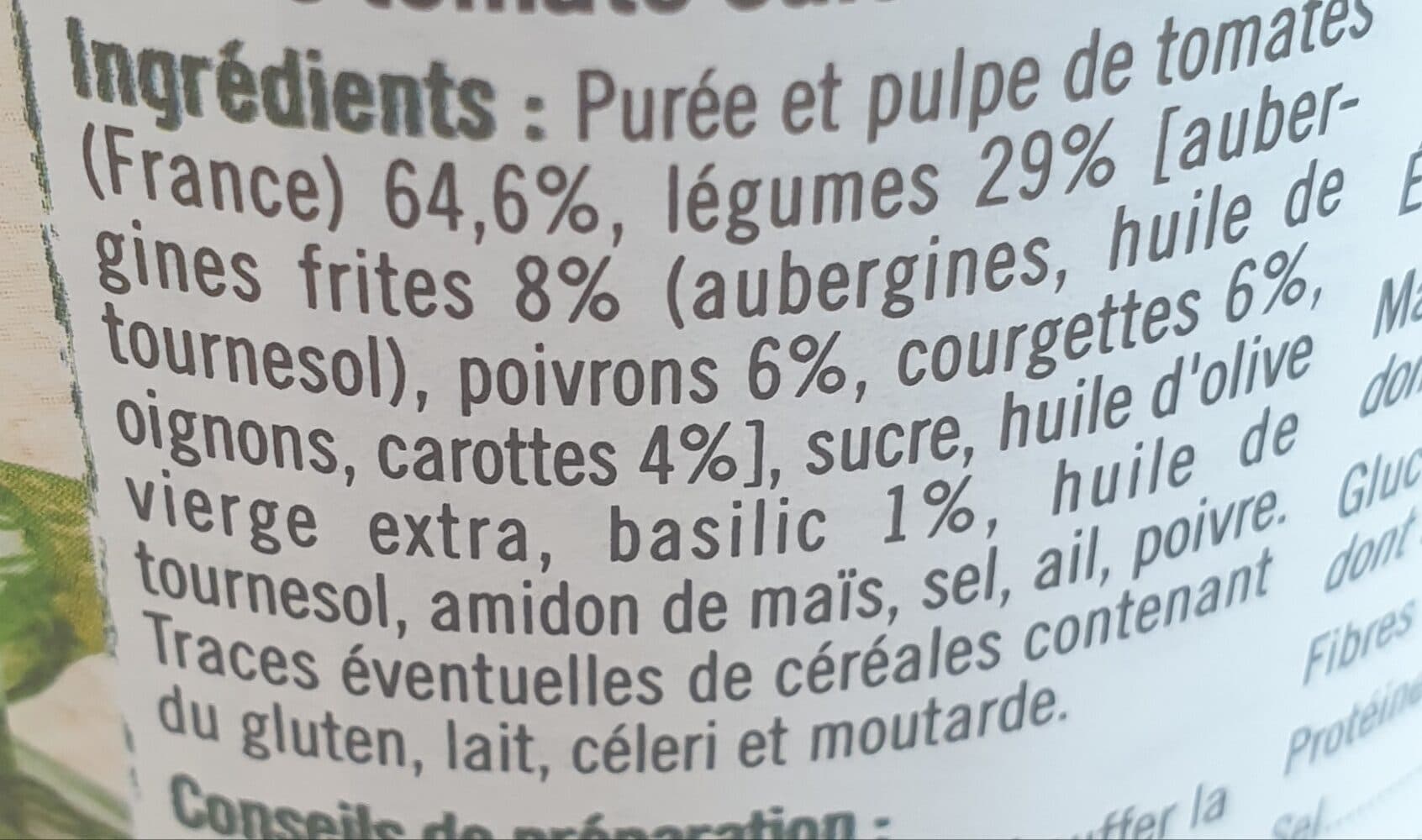 U Sauce cuisinée aux légumes bocal de 420g packshot