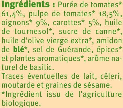 U Sauce provencale au légumes , 420g packshot