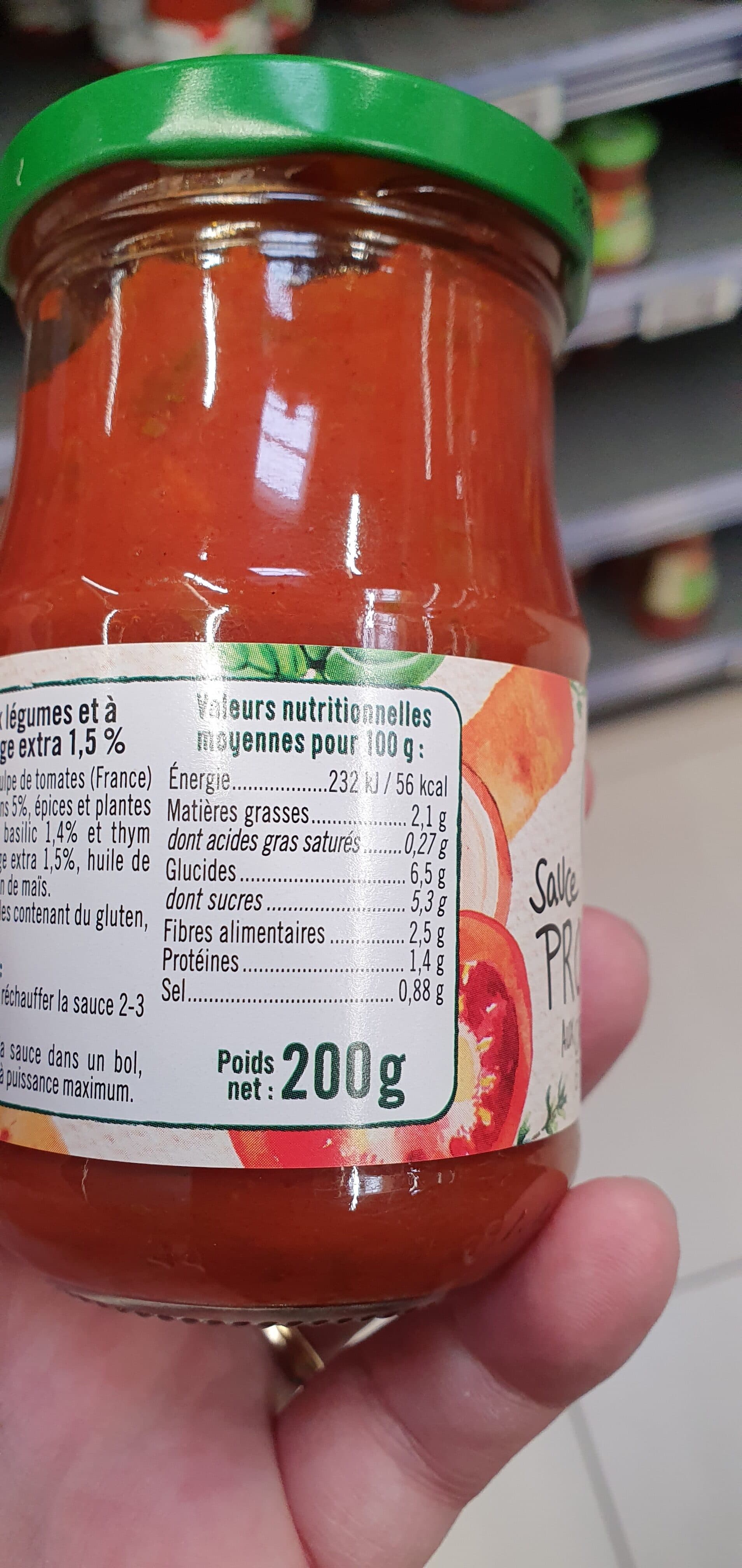 U Sauce provençale bocal de 212ml, 200g packshot