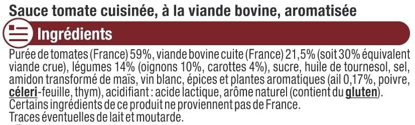 U Sauce bolognaise plus de boeuf 420g packshot