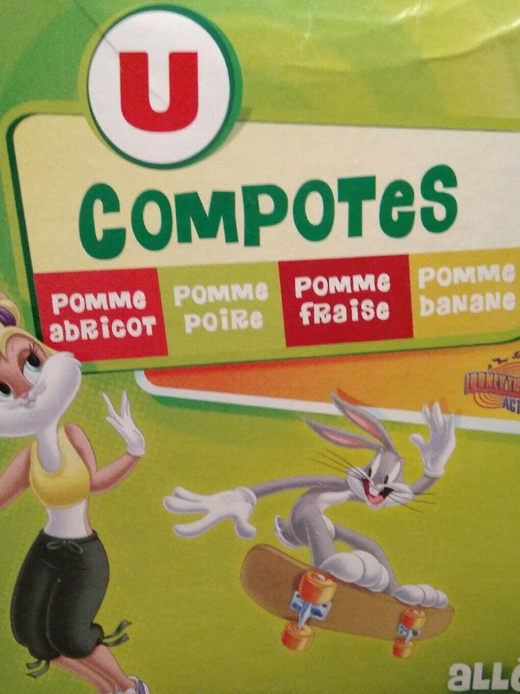 U Compote allégée en sucre 4 parfums U, 20 gourdes packshot