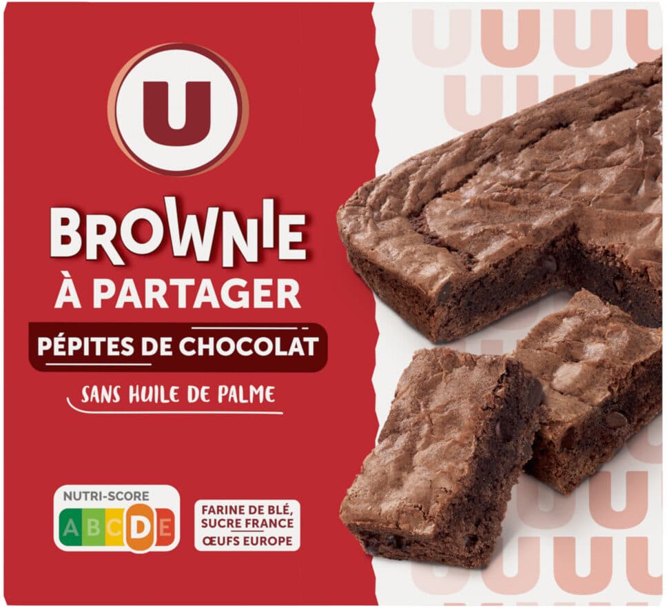 U Brownie choco pépites 285g packshot