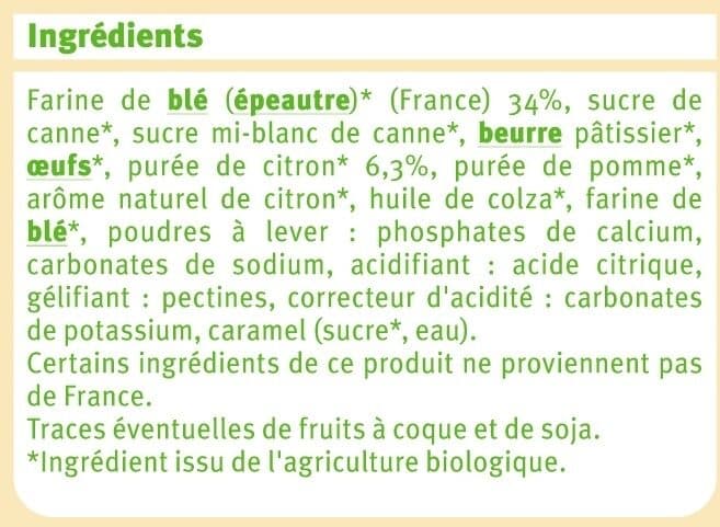 U Tartelette au citron et farine d'épeautre packshot