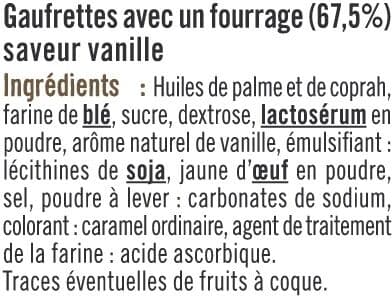 U Gaufrettes fourrées saveur vanille paquet de 110g packshot