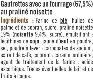 U Gaufrettes fourrées noisettes et praliné paquet de 110g packshot