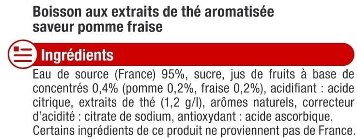 U Boisson au thé glacé saveur pomme fraise packshot
