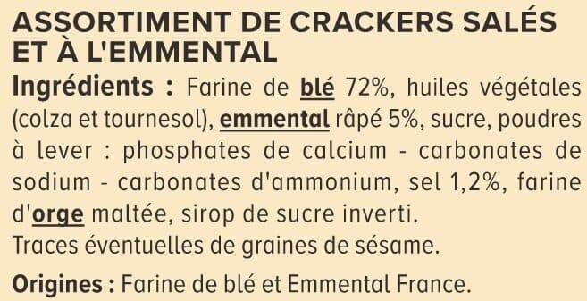 U Biscuits apéritifs Crackers assortiment paquet de 100g packshot