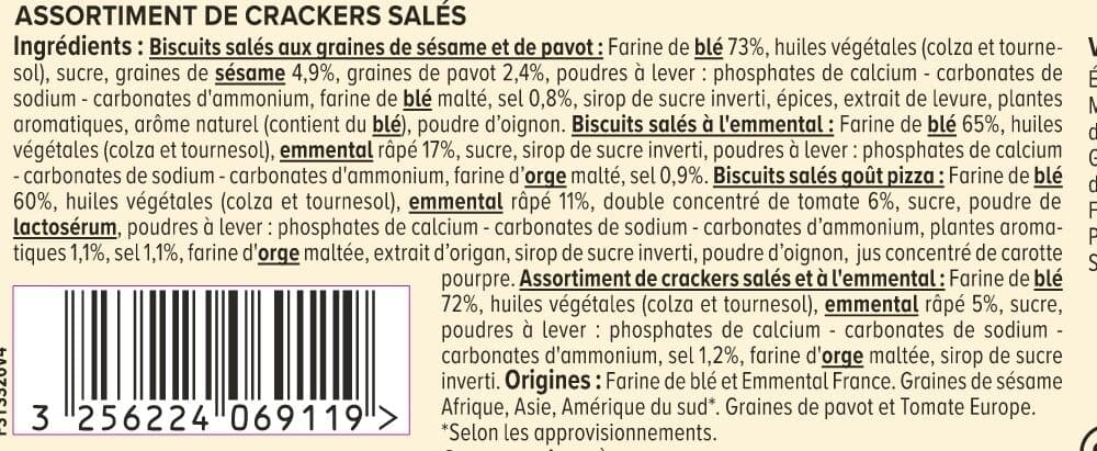 U Biscuits apéritifs Assortiment de crackers coffret de 380g packshot