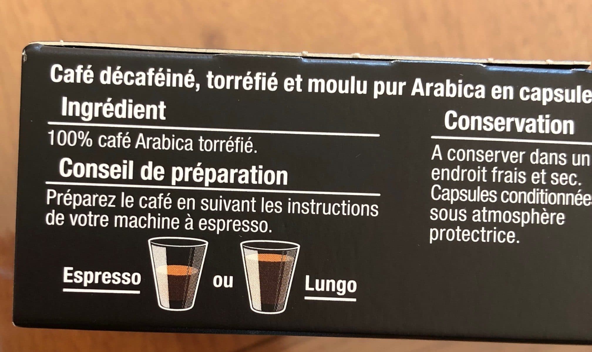 U Café espresso lungo décaféiné packshot