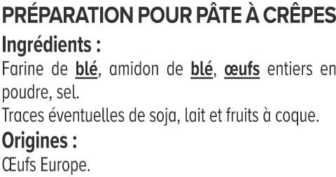 U Préparation pour pâte à crêpes boîte de 380g packshot