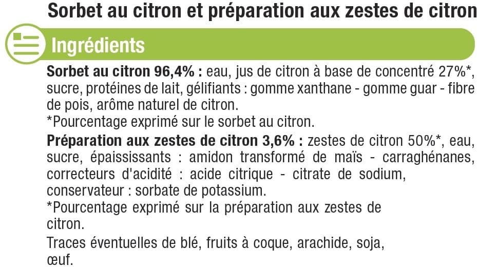 U Sorbet au citron packshot