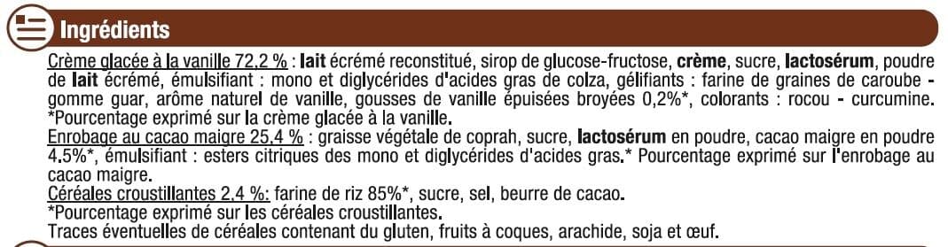 U Bâtonnets glacés vanille avec céréales crousitllantes 10 pièces, 370g packshot