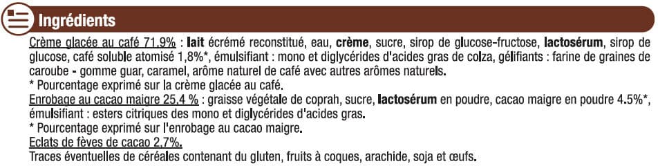 U Bâtonnets glacés café packshot