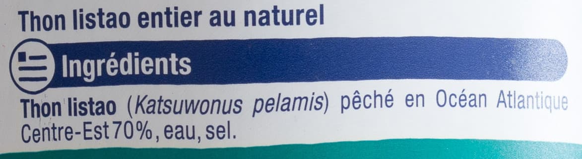 U Thon entier au Naturel, Pêché à la canne packshot