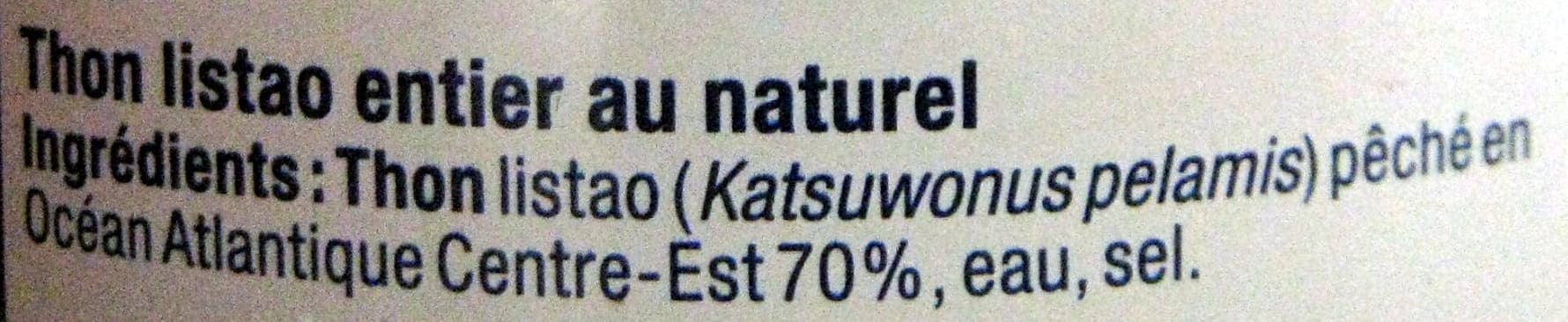 U Thon entier au naturel Pêché à la canne packshot