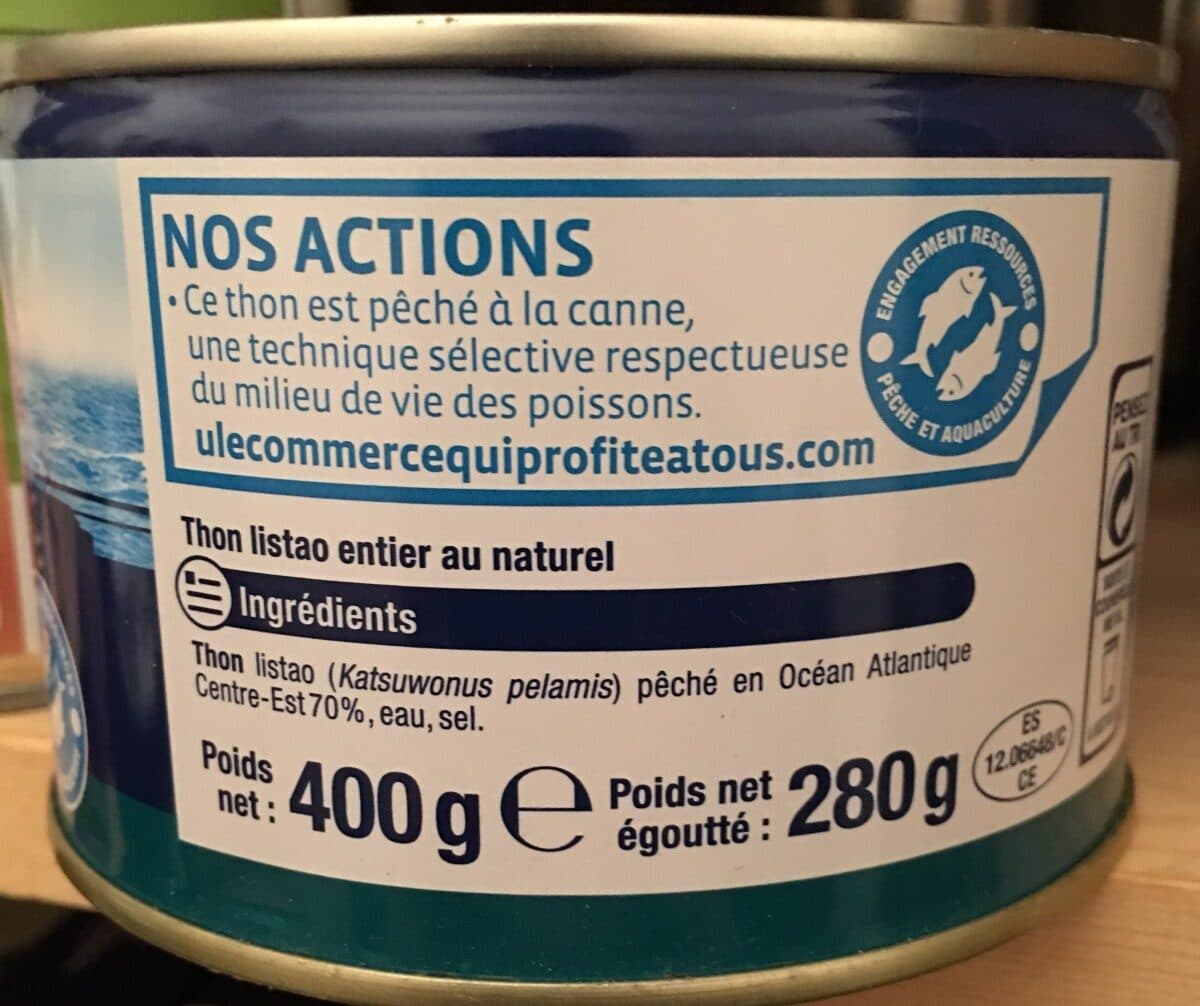 U Thon Entier au Naturel packshot