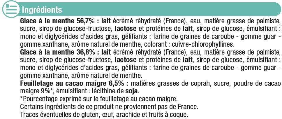 U Feuilleté glacé menthe chocolat 321g packshot