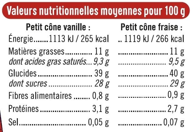 U Petits cônes vanille fraise packshot