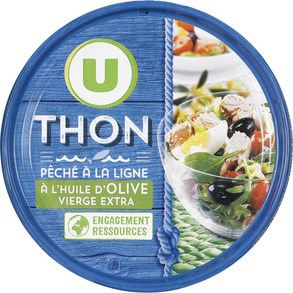 U Thon entier à l'huile d'olive pêche ligne boîte 1/5, 160g packshot