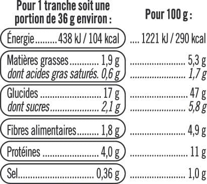 U Pain de mie gourmand céréales tranches épaisses 500g packshot