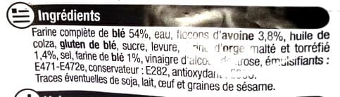 U Pain de mie gourmand complet tranches épaisses 500g packshot