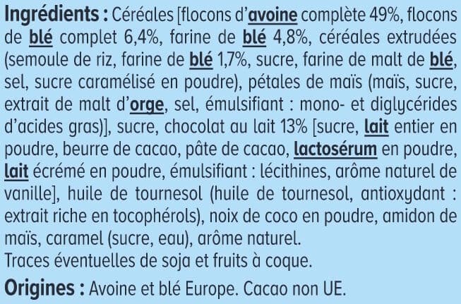 U Céréales Muesli croustillant au chocolat au lait 500g packshot