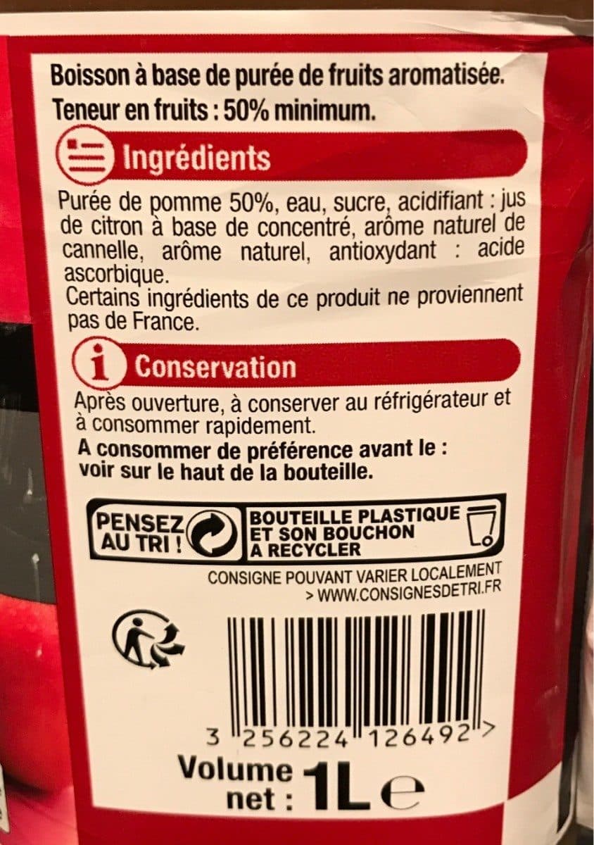 U Jus de pomme saveur Cannelle packshot