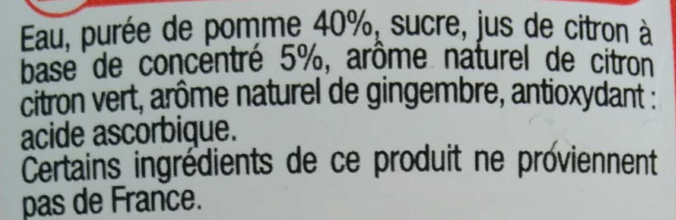 U Pomme Citron saveur Gingembre packshot