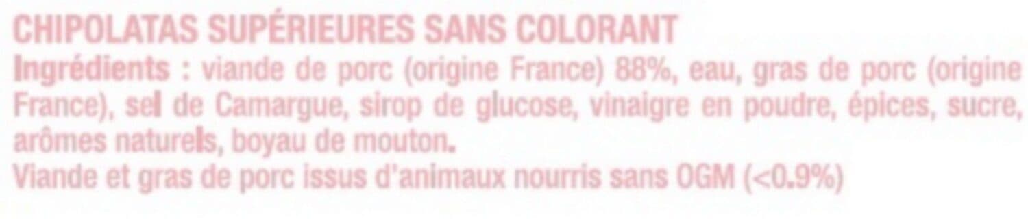 U Chipolata sans colorant packshot
